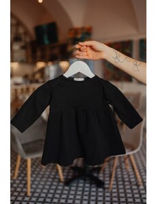 Mexy Dievčenské teplákové šaty basic - čierne
