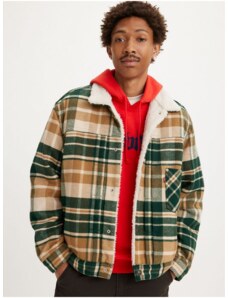 Levi's Green-brown men's checkered jacket with Levi's Type 1 Sh - Men