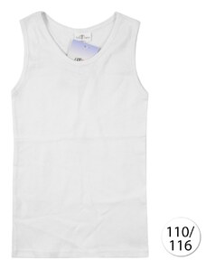 Italian Fashion 4104 Dievčenské bavlnené tielko, biele 110-116