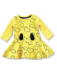 Miniworld Dievčenské šaty- Psíček, žlté