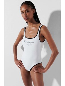 Karl Lagerfeld Smotanové celé plavky Hotel Karl Swimsuit