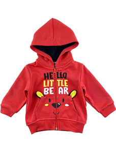 Miniworld Mikina pre bábätká- Hello Little Bear, červená