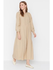 Trendyol norkové košele detail bavlna, široko priliehavé tkané šaty