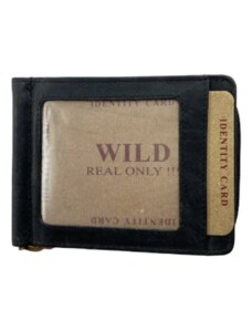 Wild Kvalitná kožená dolárovka peňaženka - čierna 2621
