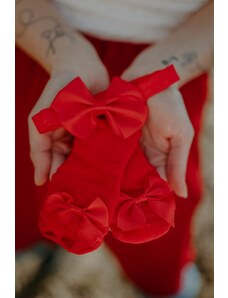 Iné BABY set - ponožky a čelenka - červené