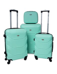 Rogal Zelená sada 4 luxusných ľahkých plastových kufrov "Luxury" - veľ. S, M, L, XL