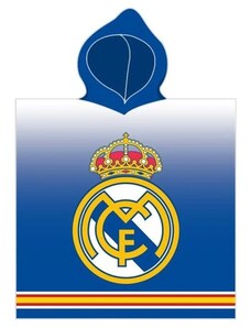 Carbotex Dětské pončo - chlapčenská osuška s kapucňou FC Real Madrid - 100% bavlna - 55 x 110 cm