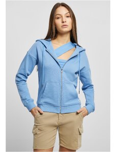 UC Ladies Women's Organic Terry Zip-Up Hoodie Horizontal Blue