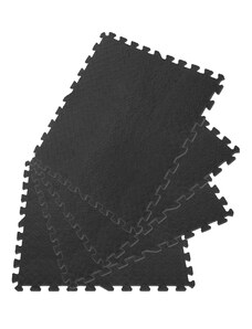 Eva 7643 Penový koberec 61,8 x 61,8 cm 4 ks, čierna
