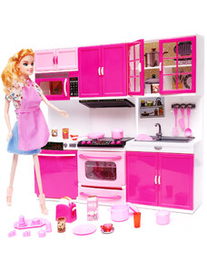 FunPlay FP-6526 Plastová kuchynka pre bábiky 13x7x31 cm, ružová