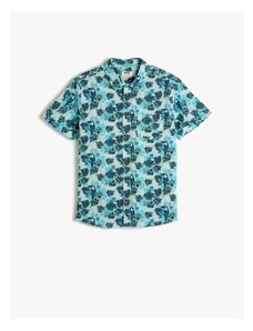 Koton Floral Patterned Short Sleeve Cotton Shirt