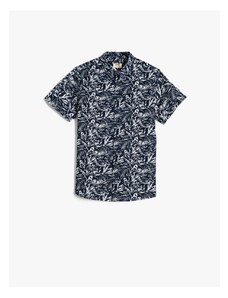 Koton Short Sleeve Shirt with Palm Print