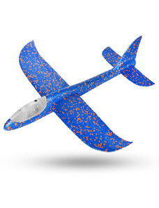Aviator 9576 Penové Hádzacie Lietadlo s 8 LED svetlami, 48x47cm, modrá