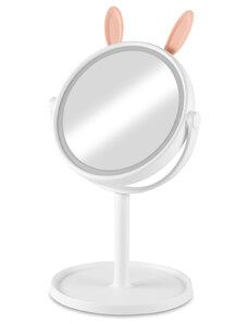 BeautyRelax 102492 Svietiace LED zrkadlo so zajačími uškami, okrúhle 18x37cm biele