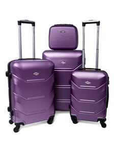 Rogal Fialová sada 4 luxusných plastových kufrov "Luxury" - veľ. S, M, L, XL