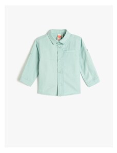 Koton Cotton Shirt Long Sleeved Pocket Detailed
