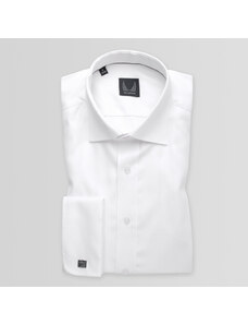 Willsoor Klasická pánska košeľa v bielej farbe s jemným vzorom 15008