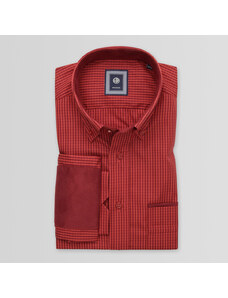 Willsoor Pánska slim fit košeľa červenej farby s kontrastnými prvkami 15019