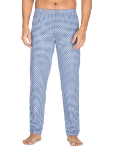 Regina Pánské pyžamové kalhoty Robert modré kostkované