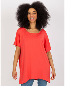Fashionhunters Coral oversized viscose basic blouse