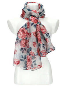 Cashmere Dámský letní šátek v motivu růží 177x72 cm růžová