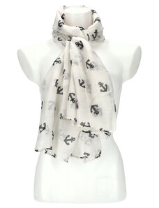 Cashmere Dámský letní šátek v námořním stylu 175x71 cm bílá
