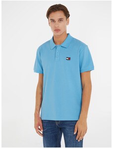 Tommy Hilfiger Light blue Mens Polo T-Shirt Tommy Jeans Badge Polo - Men