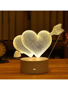 BudNej Lampa s 3D ilúziou ZAMILOVANÉ SRDCE MN9703