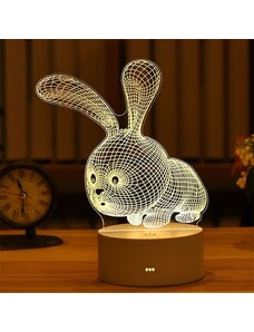 BudNej Lampa s 3D ilúziou ZAJAČIK MN9704