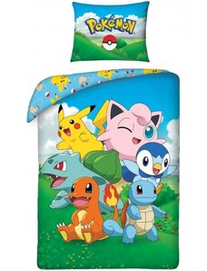 Halantex Bavlnené posteľné obliečky Pokémoni - motív Best team - 100% bavlna - 70 x 90 cm + 140 x 200 cm