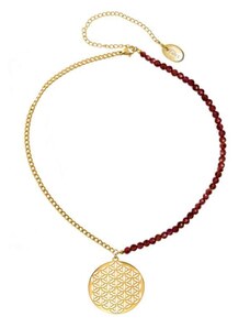Taboo náhrdelník Kvet života, Granát tb716