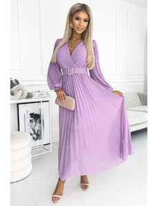 numoco basic Numoco pleated dress with belt and neckline