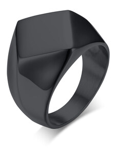 MSPERK Moderný prsteň z chirurgickej ocele lomený vzor čierne prevedenie