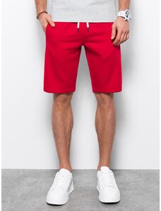 Ombre Clothing Pánske krátke šortky s vreckami - červené V7 OM-SRBS-0109