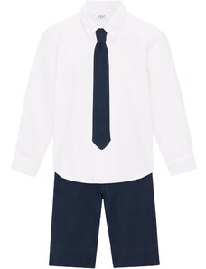 bonprix Košeľa, krátke nohavice, motýlik (3-dielna sada), farba modrá