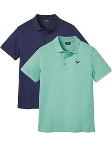 bonprix Polo tričko s krátkym rukávom (2 ks), farba zelená