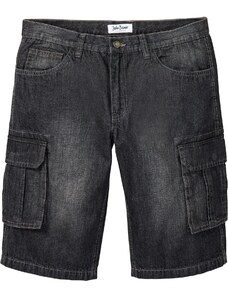 bonprix Kapsáčové džínsové bermudy, Loose Fit, farba čierna