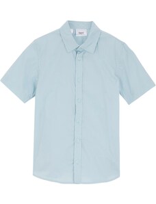 bonprix Strečová košeľa s krátkym rukávom, Slim fit, farba modrá
