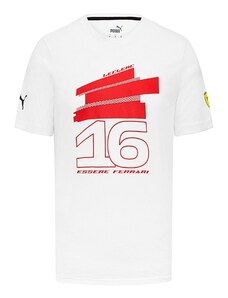 Puma Ferrari pánske tričko Leclerc Driver White F1 Team 2023