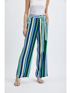 Orsay Green-Blue Ladies Striped Wide Pants - Women