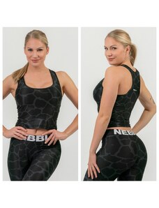 NEBBIA - Nature inspired crop-top 549 (black)