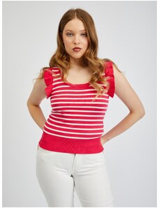 Orsay White Pink Women's Striped T-Shirt - Women