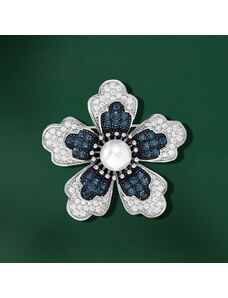 Éternelle Luxusní brož s perlou a zirkony Eloise