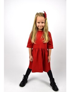 LOVEMADE Dievčenské šaty s vreckami - červená