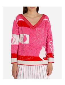 Dámsky sveter Elisa Cavaletti ružový so vzorom