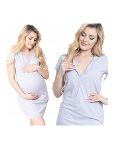 Vulpi Tehotenská nočná košeľa Mommy Lisa sivá
