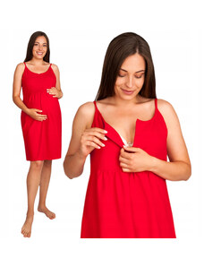 Vulpi Tehotenská nočná košeľa do pôrodnice Mary červená