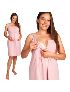 Vulpi Tehotenská nočná košeľa do pôrodnice Mary ružová