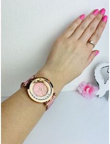 Webmoda Dámske ružové hodinky s kamienkami