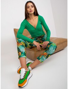 Rebaja.sk Zelené vzorované bavlnené nohavice